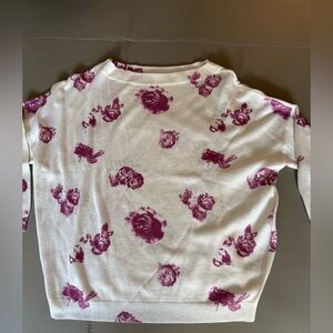 Dior White and Purple Floral Sweater